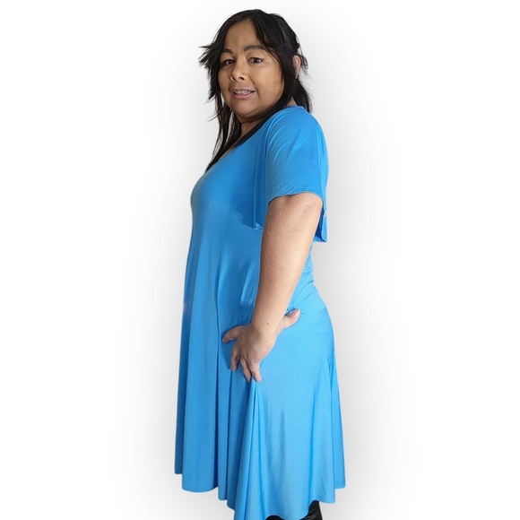 WOMENS BLUE DRESS SIZE LARGE - Picture 7 of 8